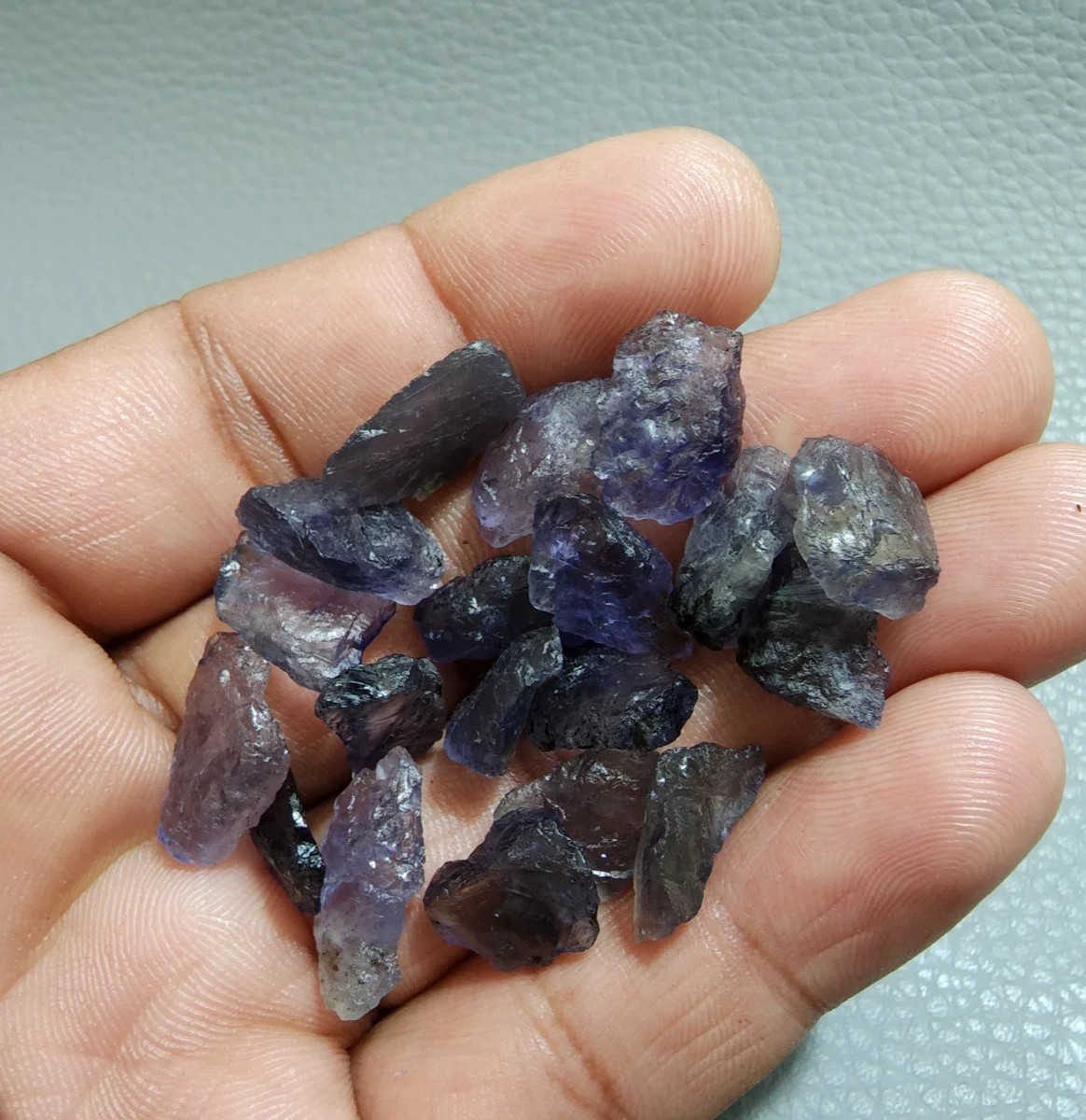 Raw 20 Pcs Lot Excellent Rare Blue Iolite Size 13-18 MM Crystal Loose Gemstone