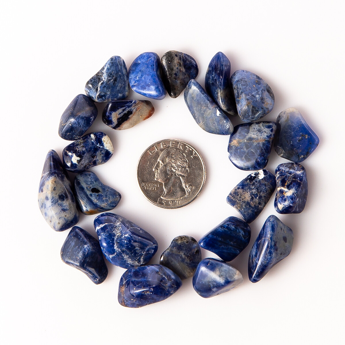 50g Tumbled Sodalite Quartz Gemstone Crystals 15-30 Stones Gem Rock Specimens