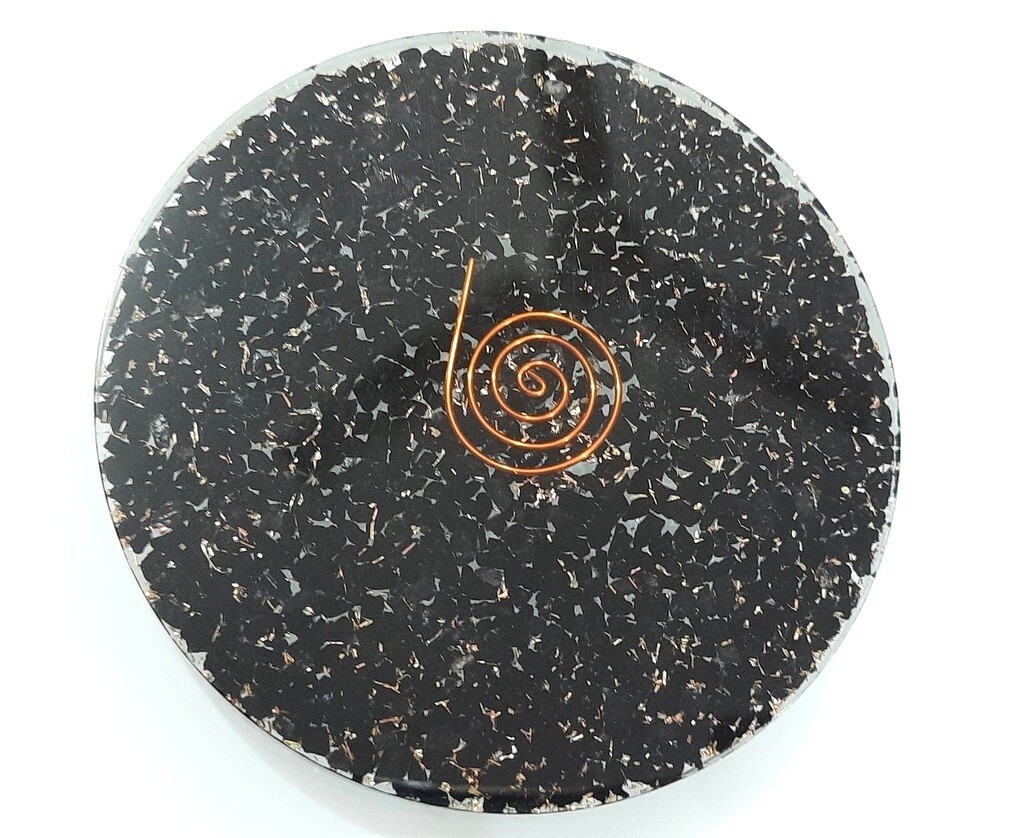 Natural Black Tourmaline healing charging plate coaster agate natural stone