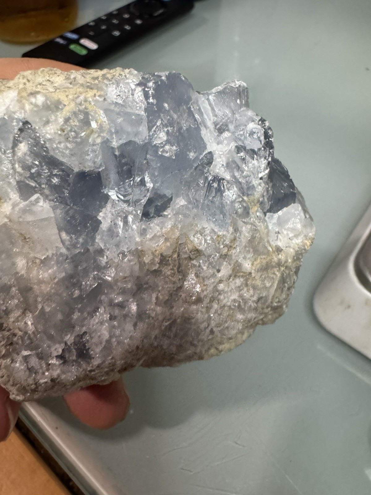 1..8 Lbs Natural Blue Celestite Geode Quartz Crystal Mineral Specimen Healing