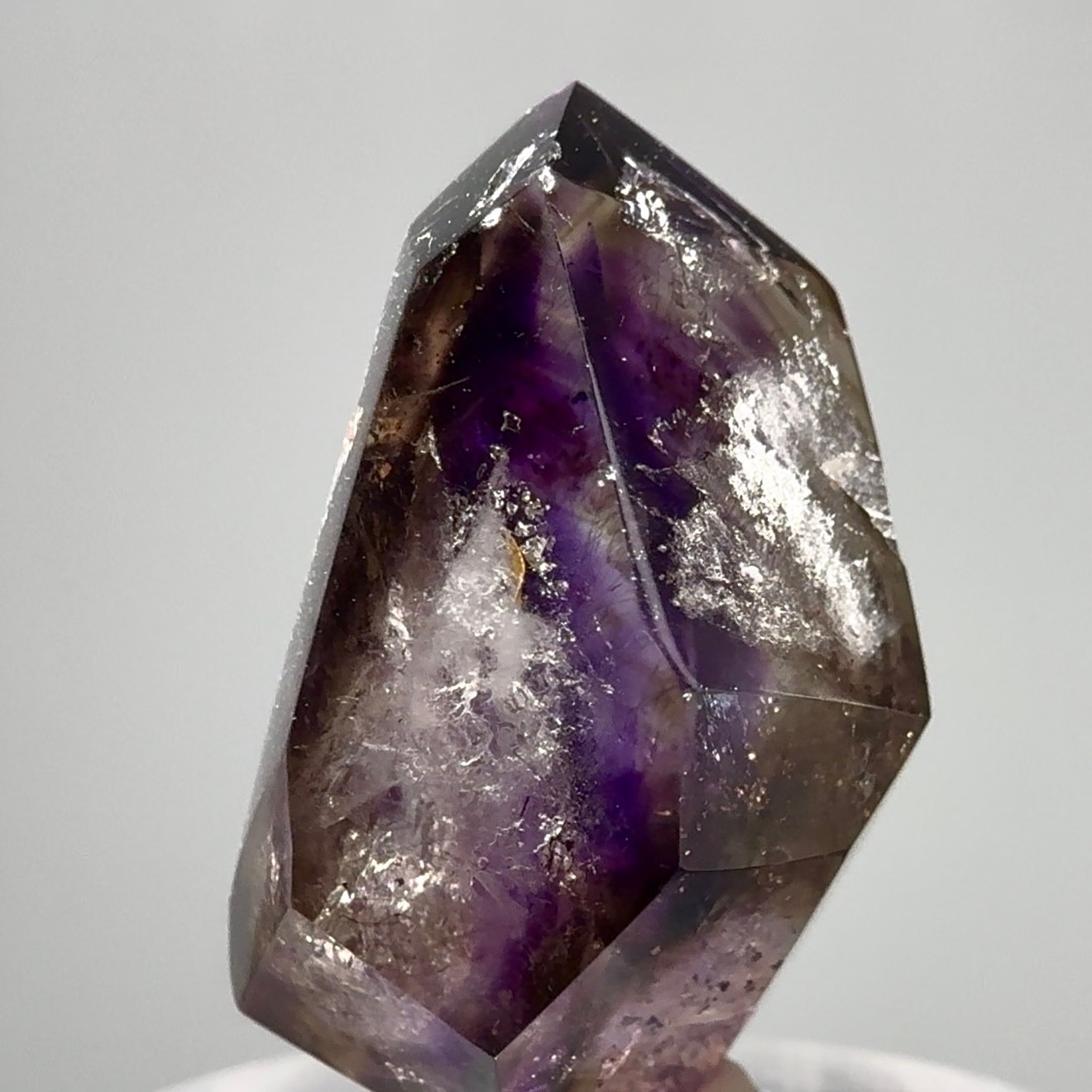 2 Moving Bubbles! RARE White Phantom Grape Jelly Elestial Smoky Amethyst Enhydro