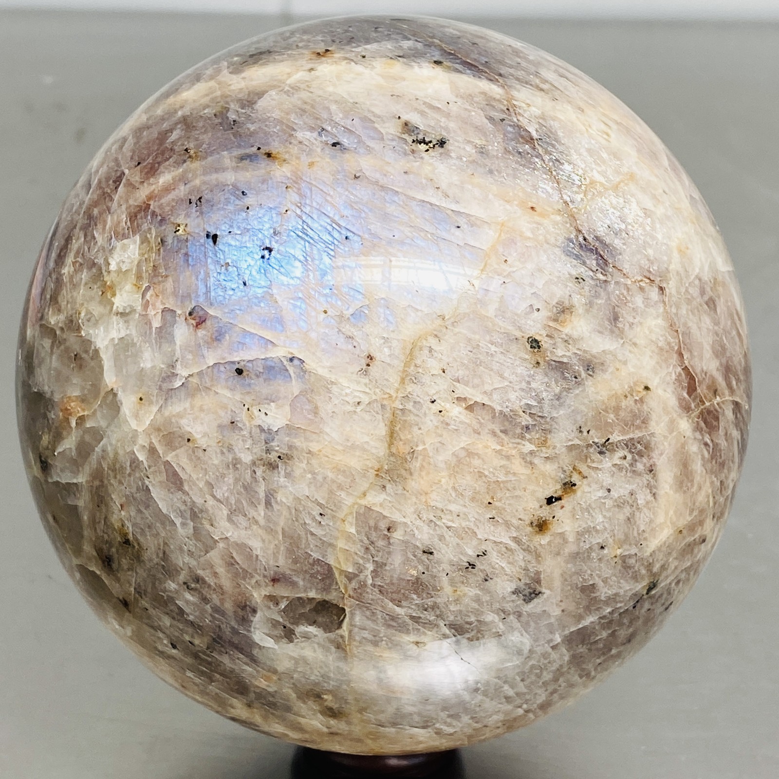 Natural Gray moonstone sphere quartz Crystal ball Healing 2940G (6.48LB)