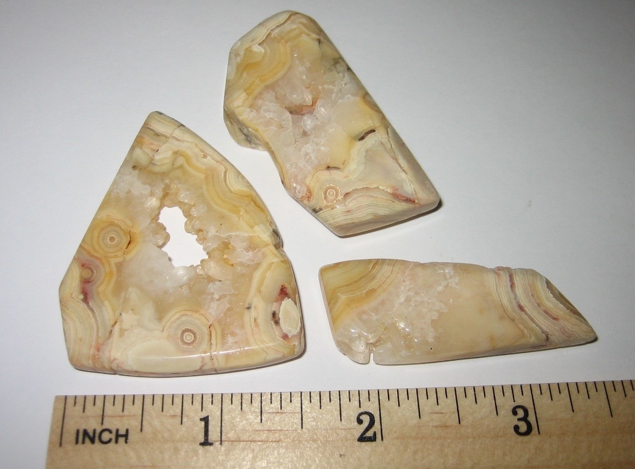 3pc TUMBLED POLISHED NATURAL CRAZY LACE AGATE STONES FROM AUSTRALIA ~ 56grams *2