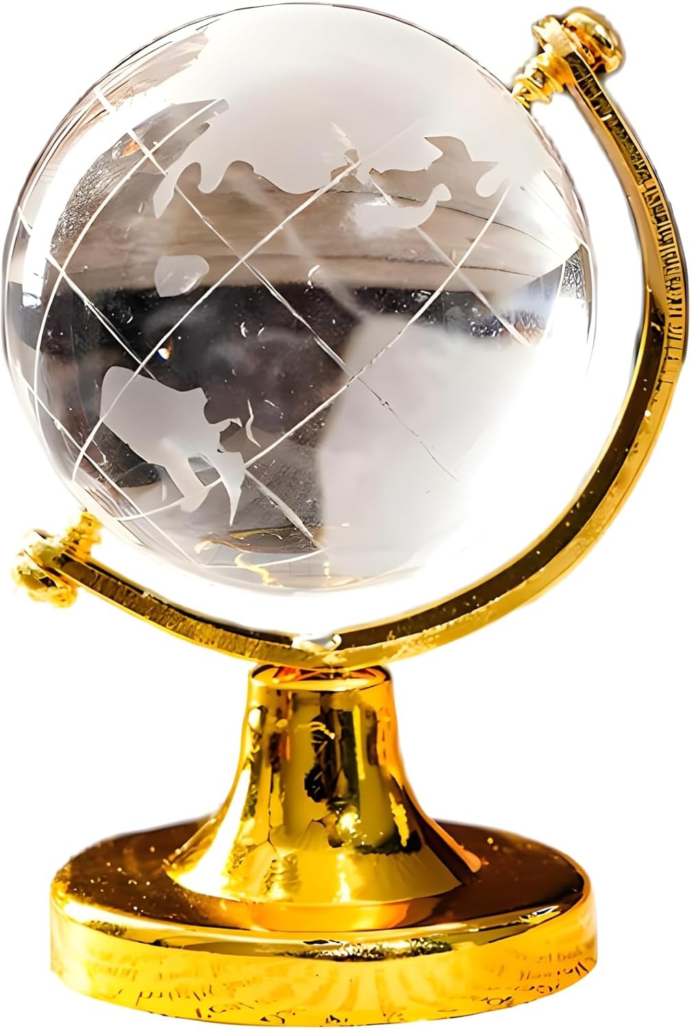 Mini Crystal Sphere Globe, Round Earth World Glass Ball Decorative Crystal Deskt