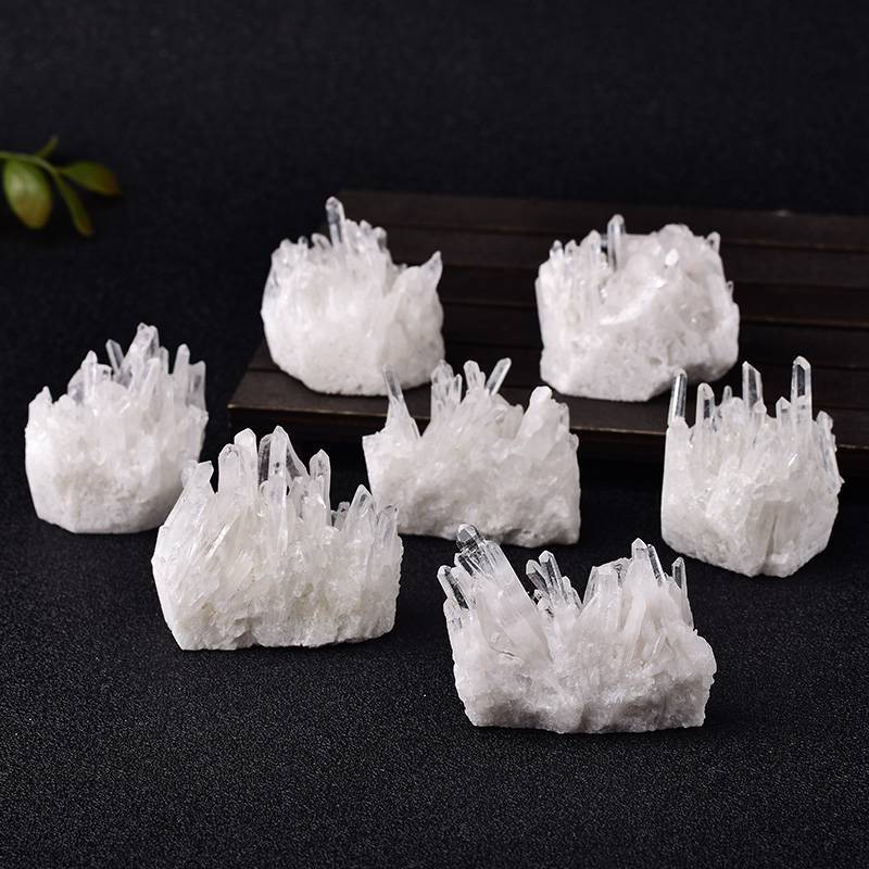 5Pcs 100g Natural Clear Quartz Crystal Cluster Rough Stone Druzy Geode Specimen