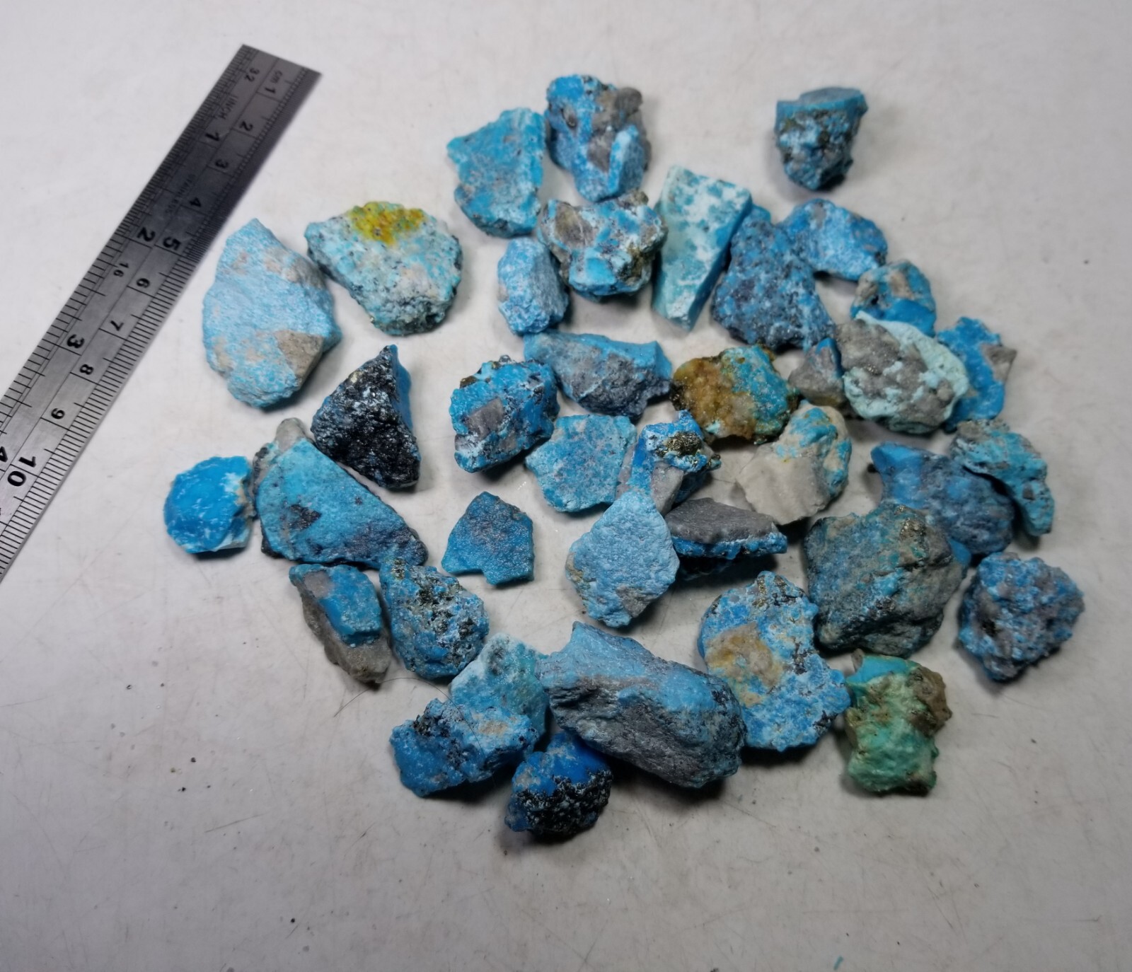 Natural untreated Rough turquoise with pyrite Lot 250 grams