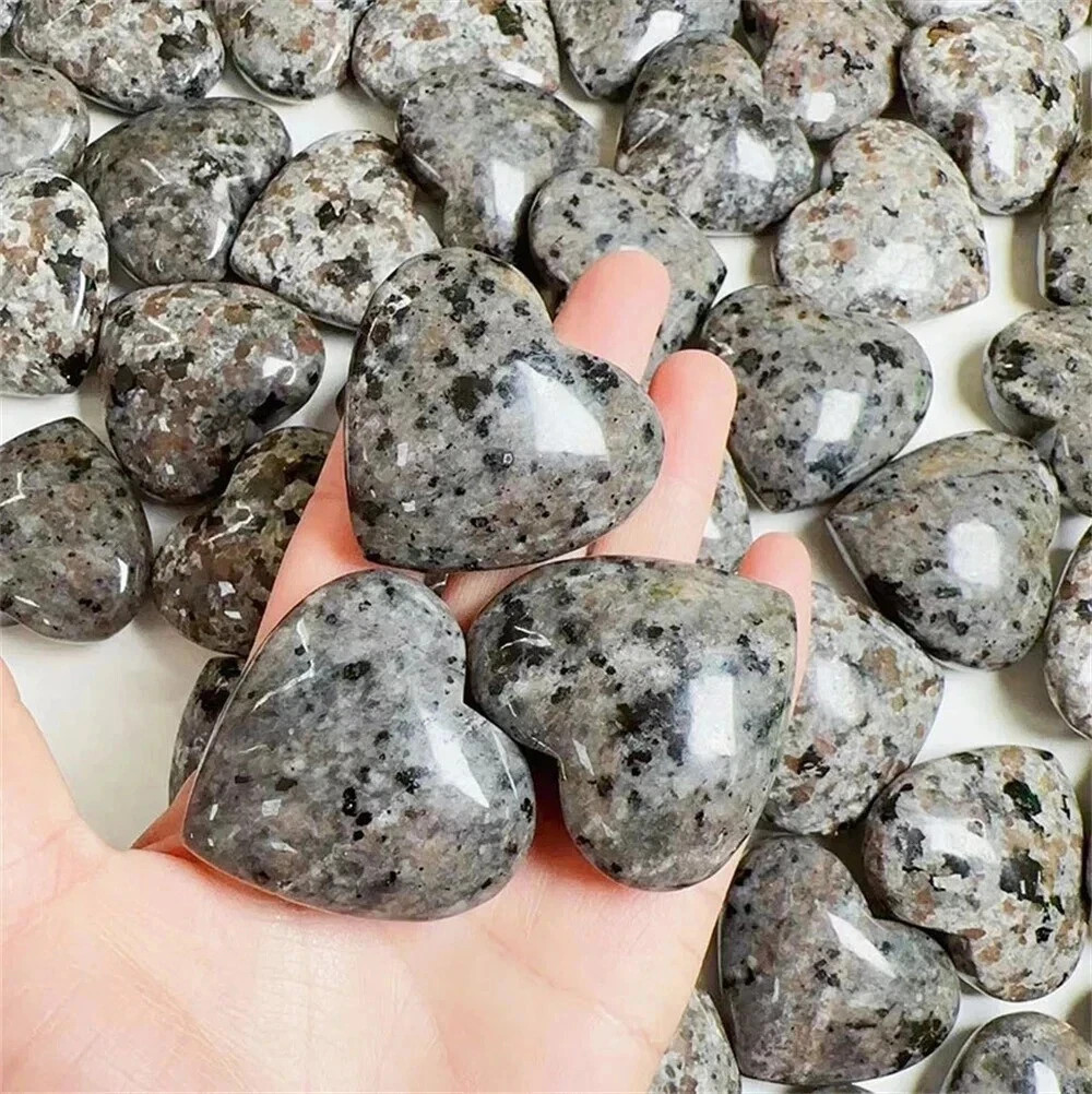 Natural Yooperlite Heart Shape UV Fluorescent Glowing Emberlite Fire Rock Stone