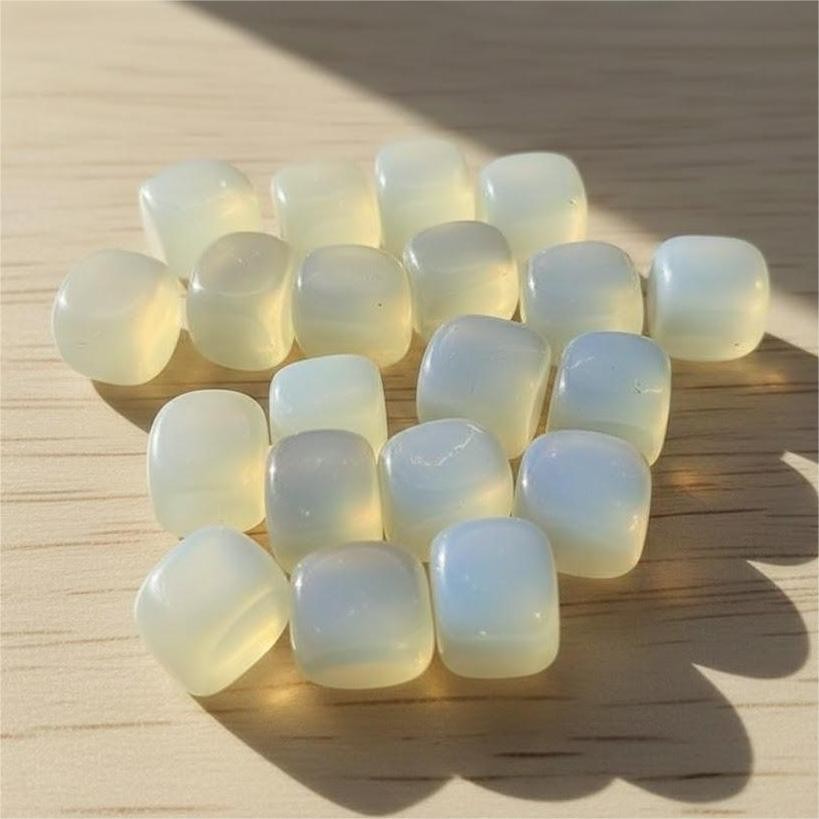Premium White Opalite Tumbled 20 Pieces 850-950CT Stones – Calm Energy Crystals