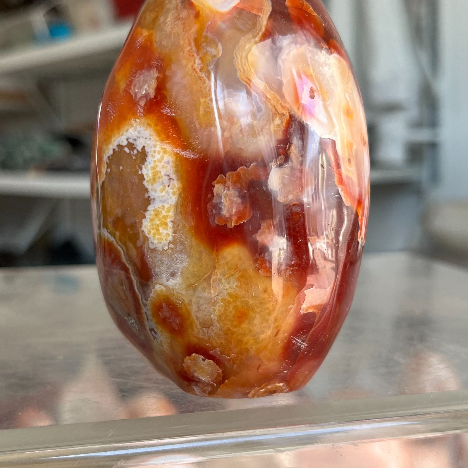 530g High Quality Natural Red Agate Carnelian Crystal Mineral Specimen Healing