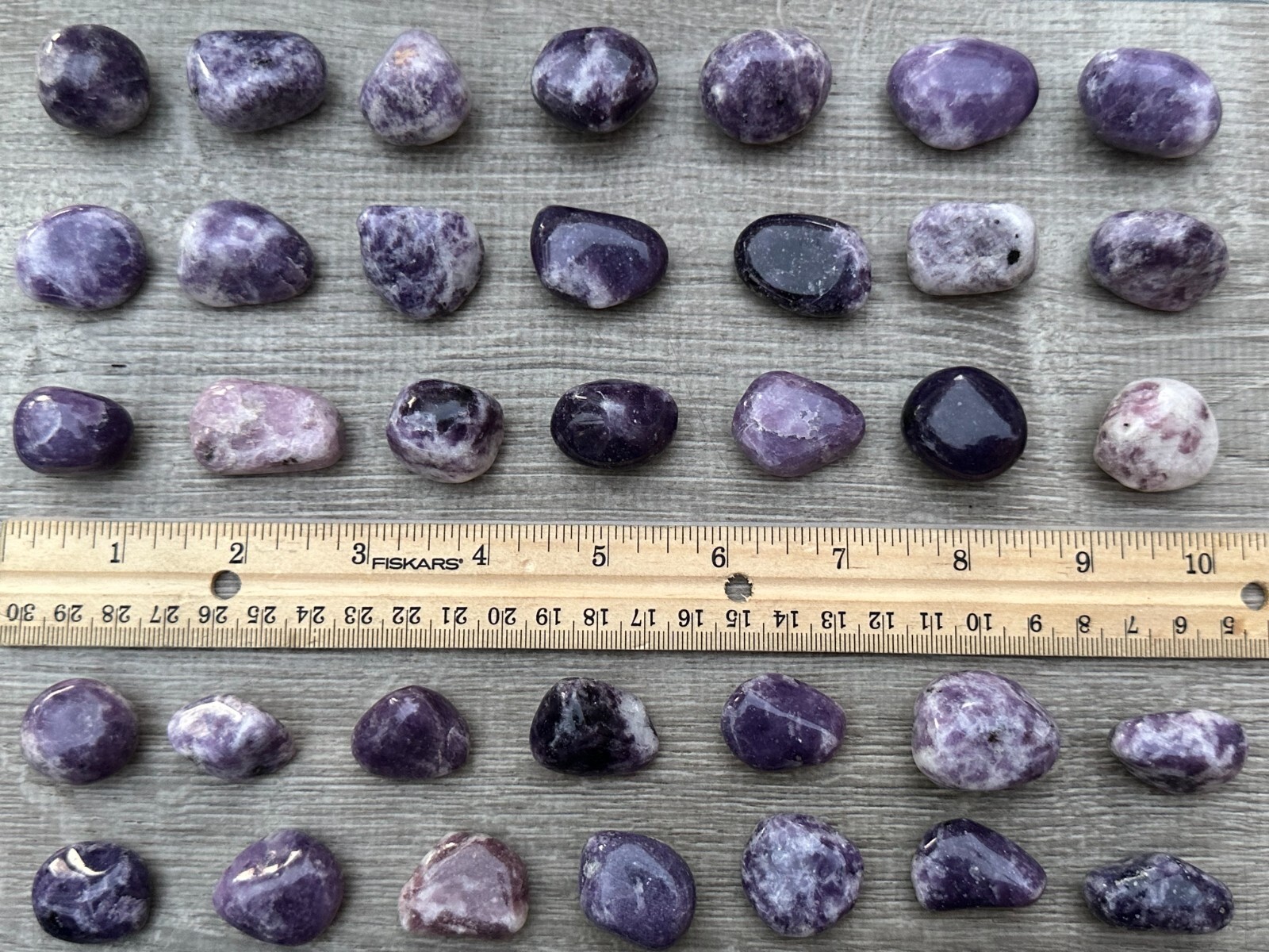 Grade A++ Lepidolite Tumbled Stones 0.75-1.25 Inch, Wholesale Bulk Lot
