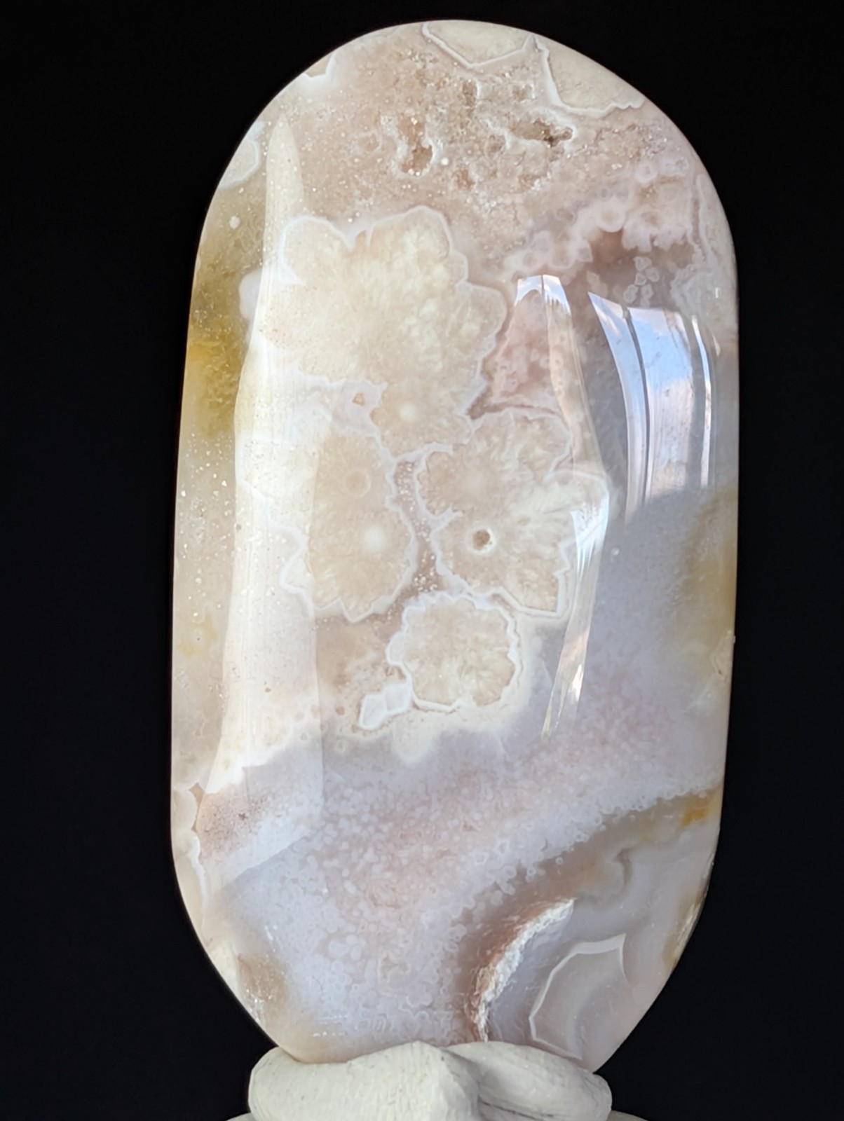 Flower Agate Palmstone Crystal Gemstone Healing Reiki