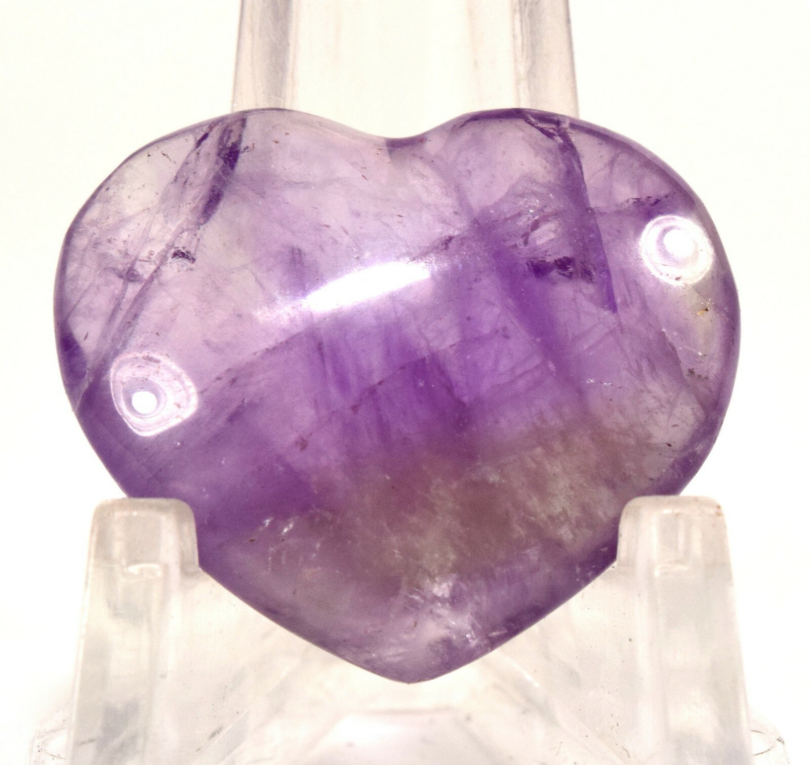 Pair 24mm Amethyst Quartz Hearts Gemstone Crystal Minerals – Madagascar (2PCS)