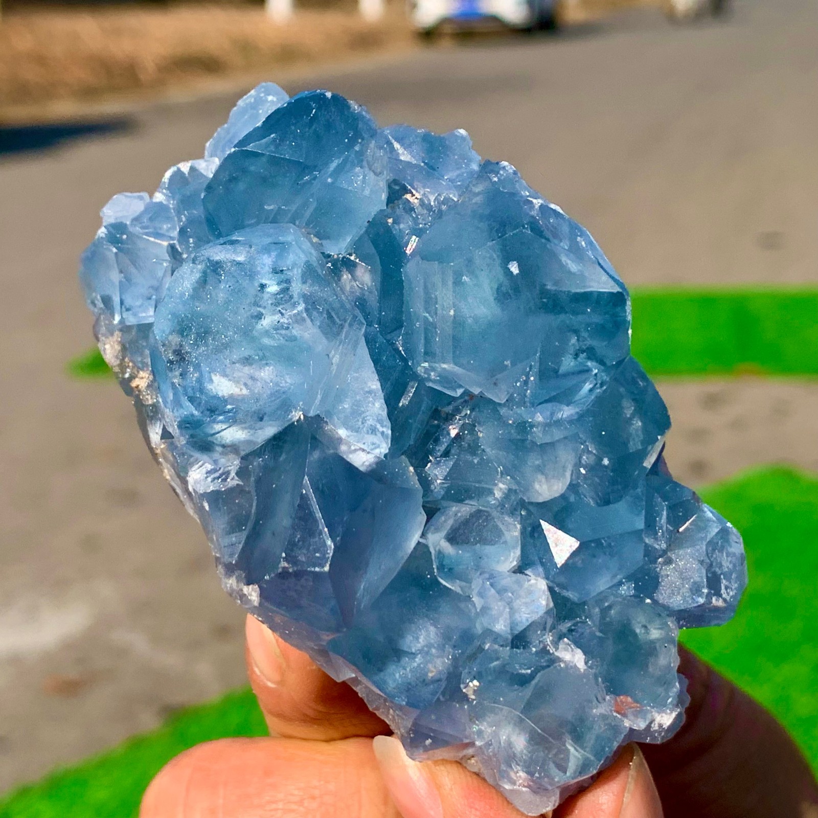 326G Natural Blue Celestite Geode QuartzCrystal Mineral Specimen Healing