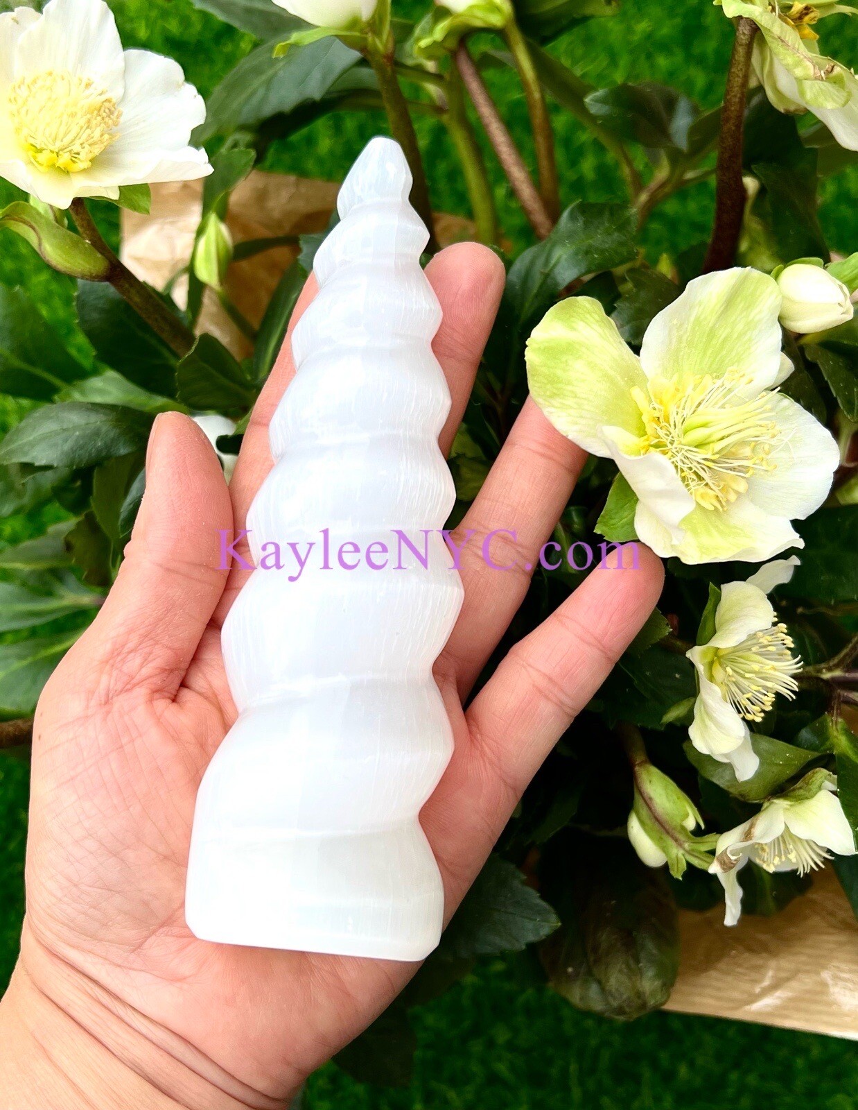 Wholesale Lot 6 PCs Natural Selenite Aka Satin Spar Spiral Cleansing ~15cm
