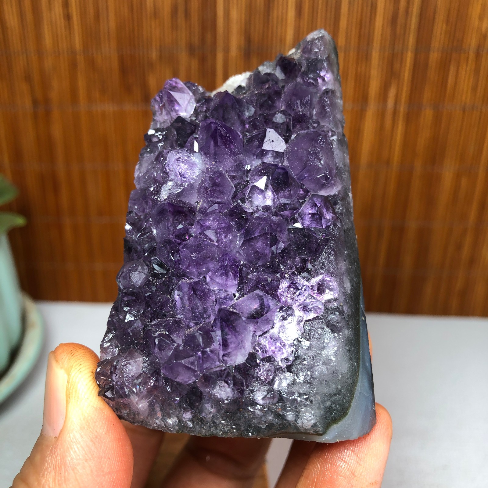 68mm NATURAL amethyst point purple Crystal Cluster Mineral Specimen 177g A1128