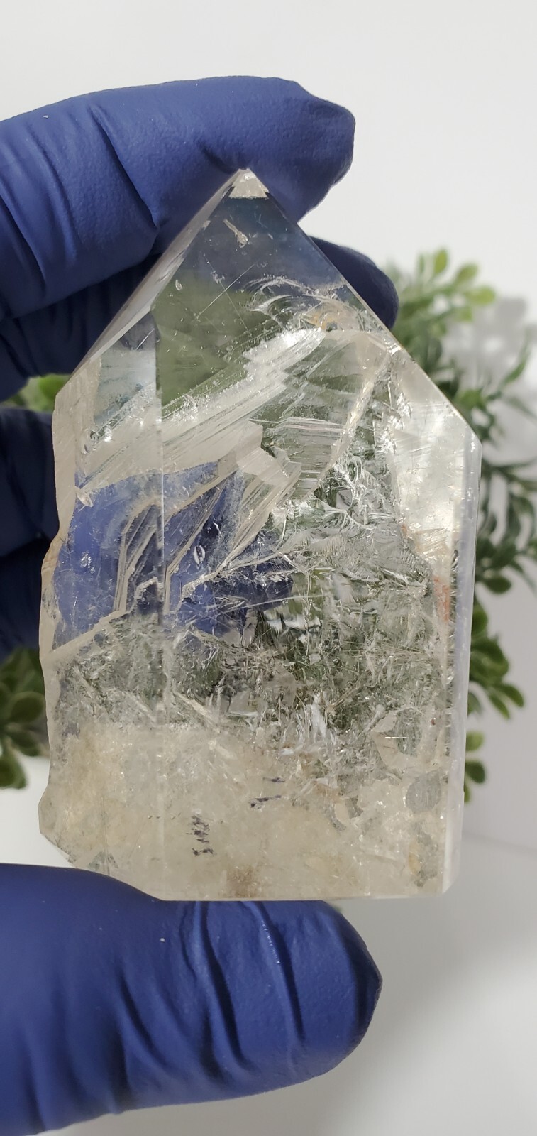 100g Natural Clear Quartz Freeform , One Side Raw Semi Polished