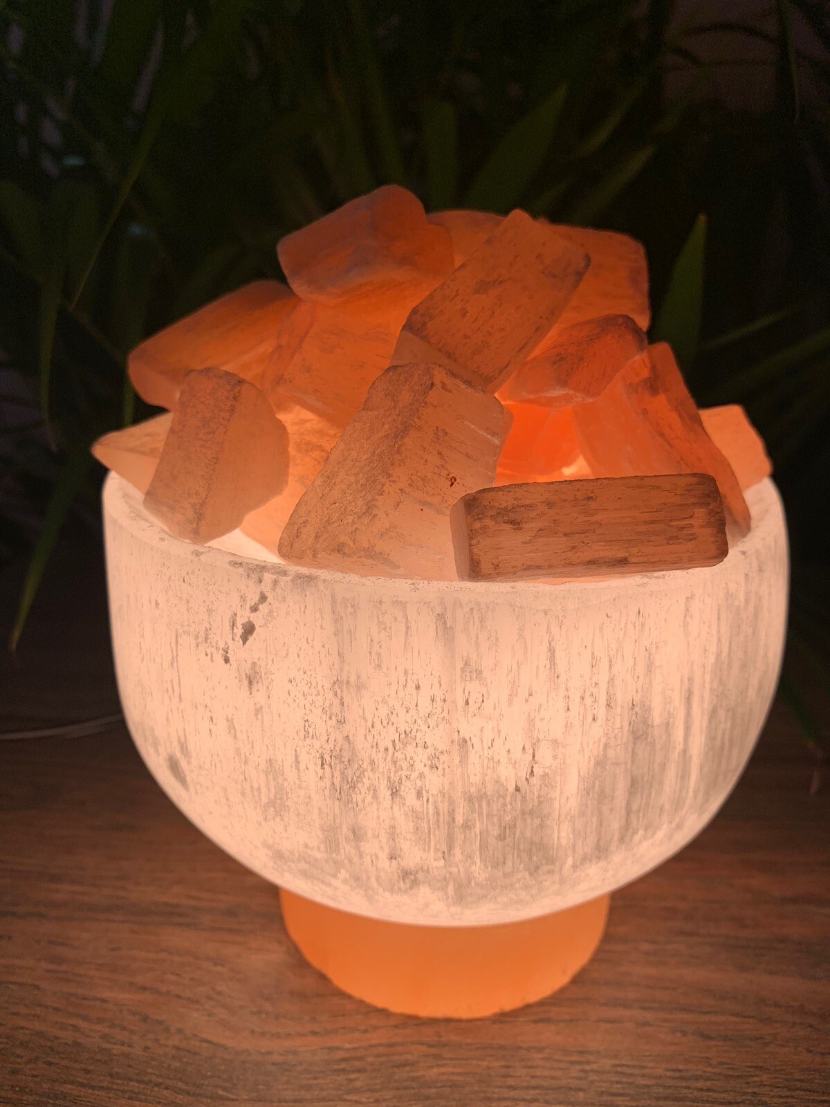 Selenite Lamp Selenite Fire Bowl Lamp Accent Crystal Lamp Gemstone Home Decor.
