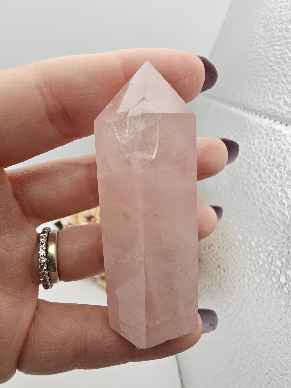 ✨️SALE✨️ Rose Quartz crystal tower point healer self love 6.7cm 65g