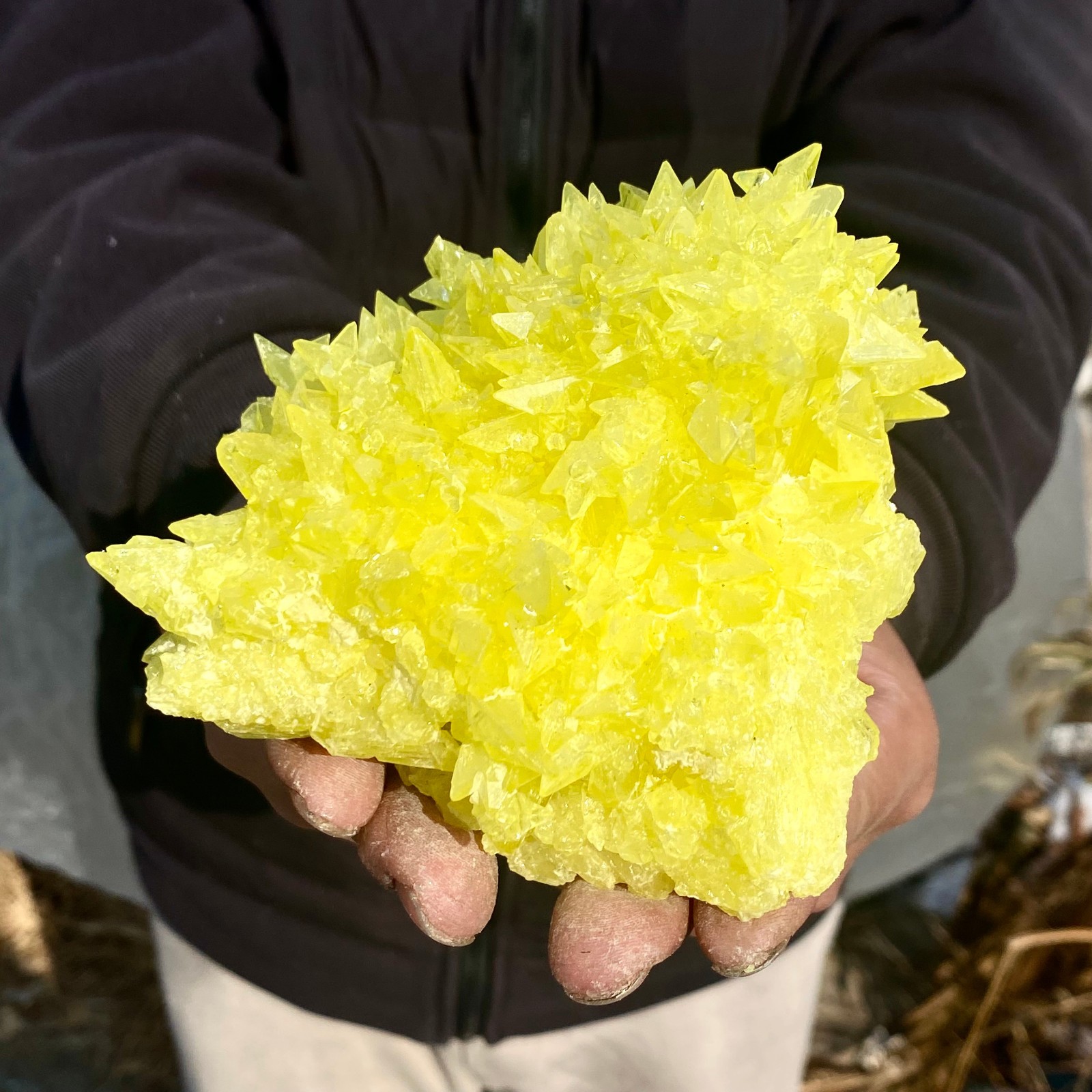 1.4LB Minerals ** LARGE NATIVE SULPHUR OnMATRIX Sicily- FREE.