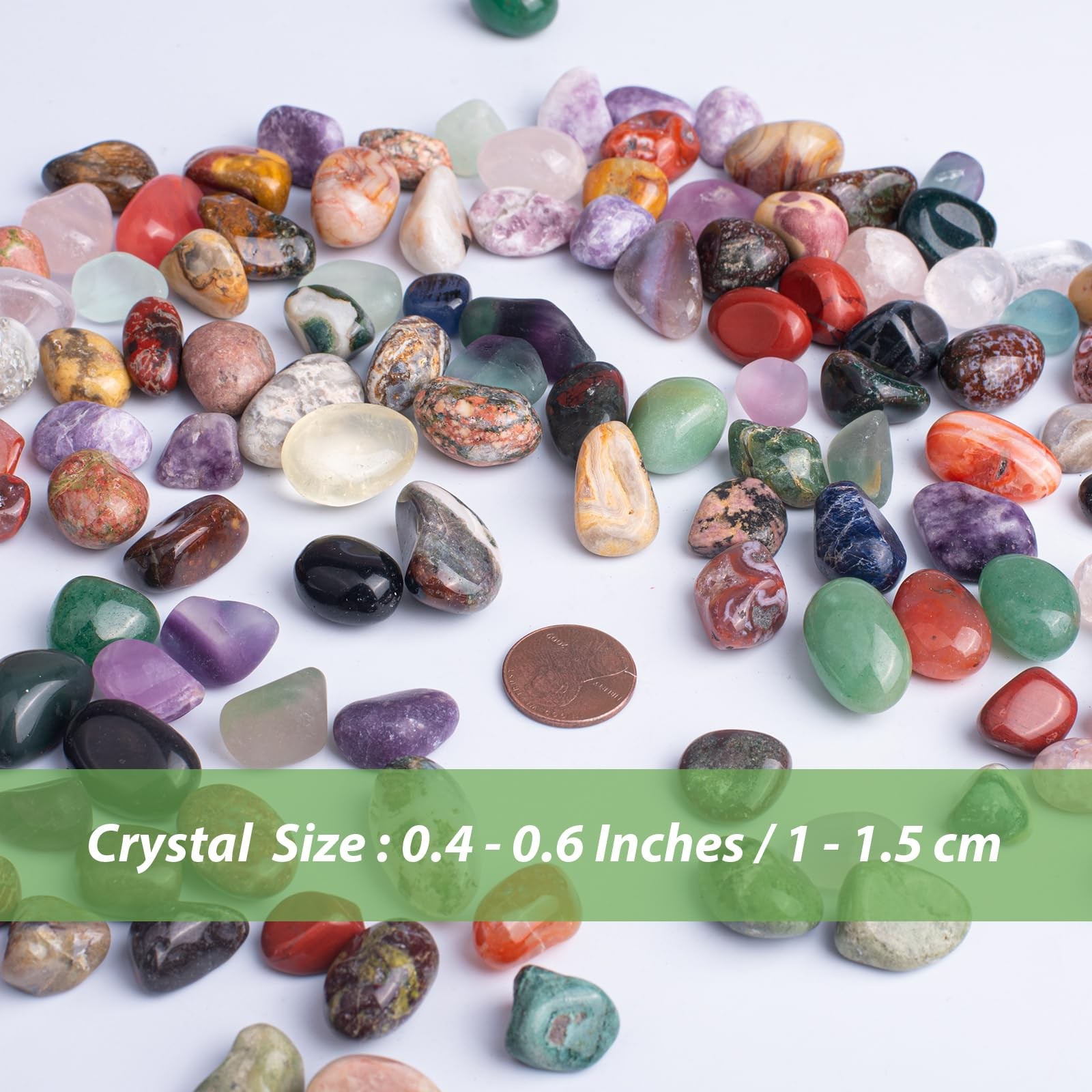 72 Tumbled Crystal Stones Healing Gemstone Set 0.5″ Bulk Reiki Meditation Decor