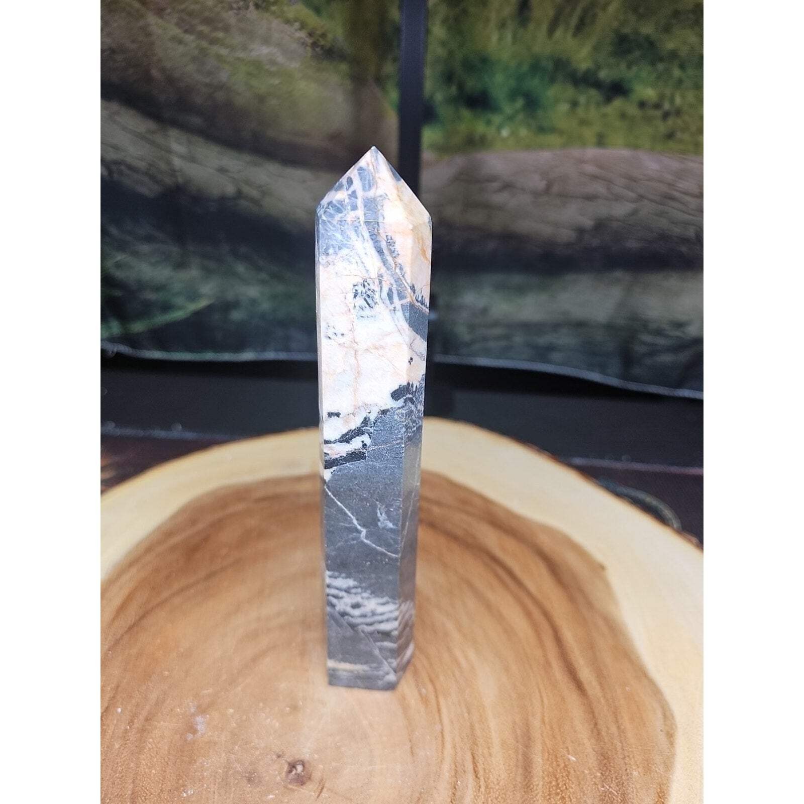 Zebra Stone Tower 390g 7.3/4 In Tall – CrystalCloud Company