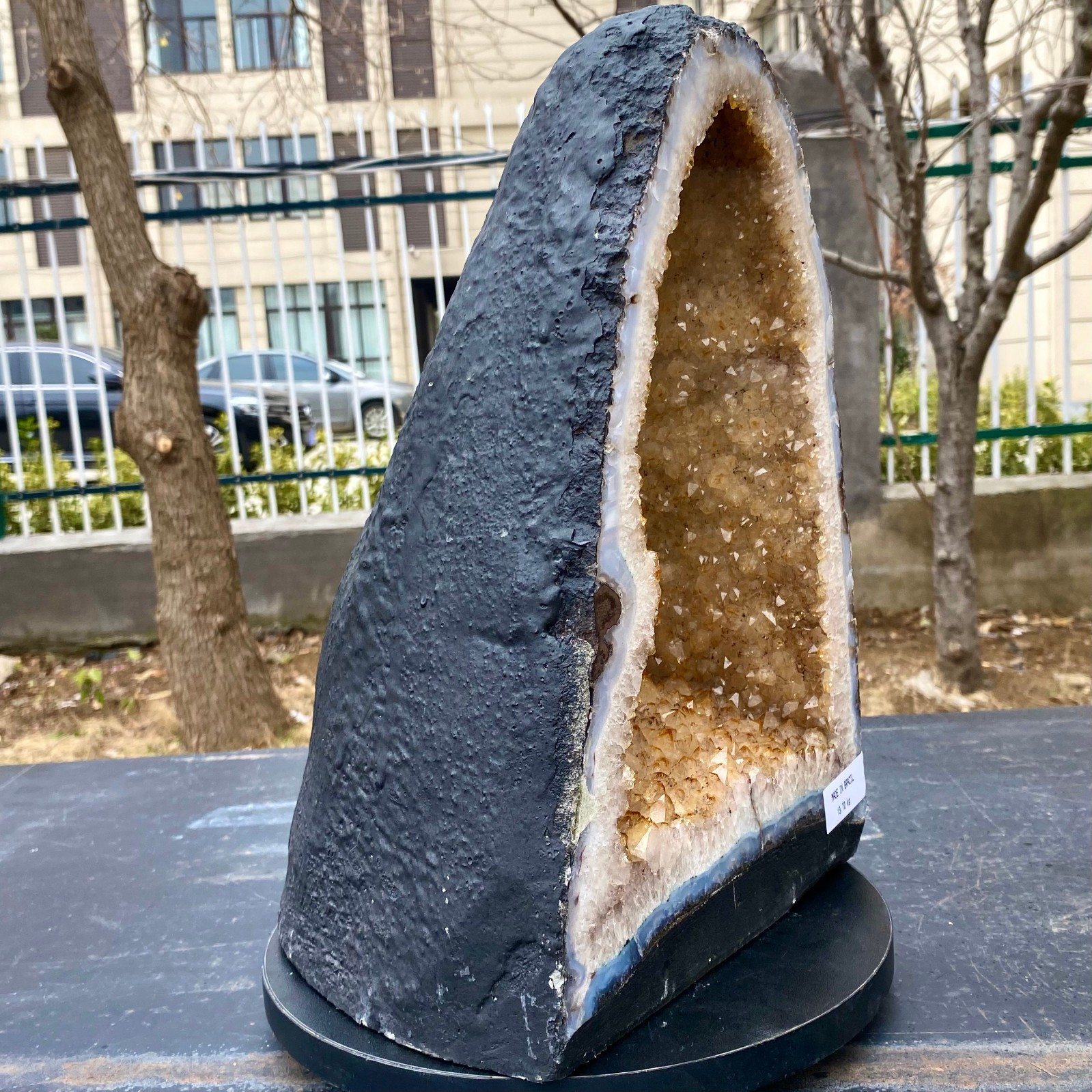 30.18LB Natural citrine geode crystal cluster quartz cathedrals specimen healing