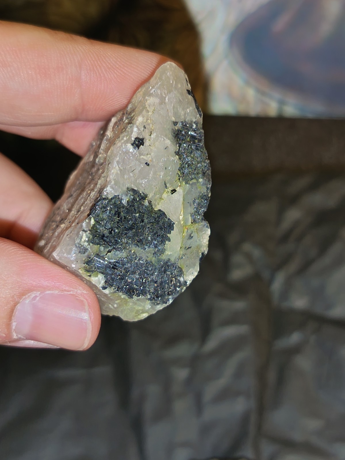 Small Tourmaline In Clear Quartz Rough Raw Crystal Piece 25-50g