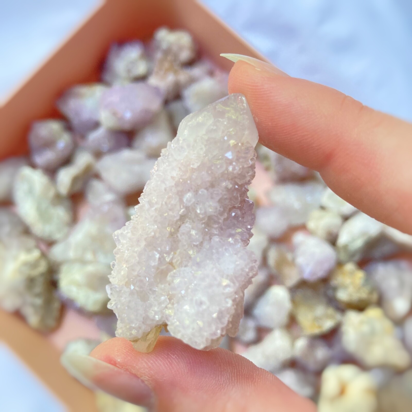 Mini Spirit Quartz Cluster / Spirit Quartz Points (Cactus Quartz, Fairy Quartz)