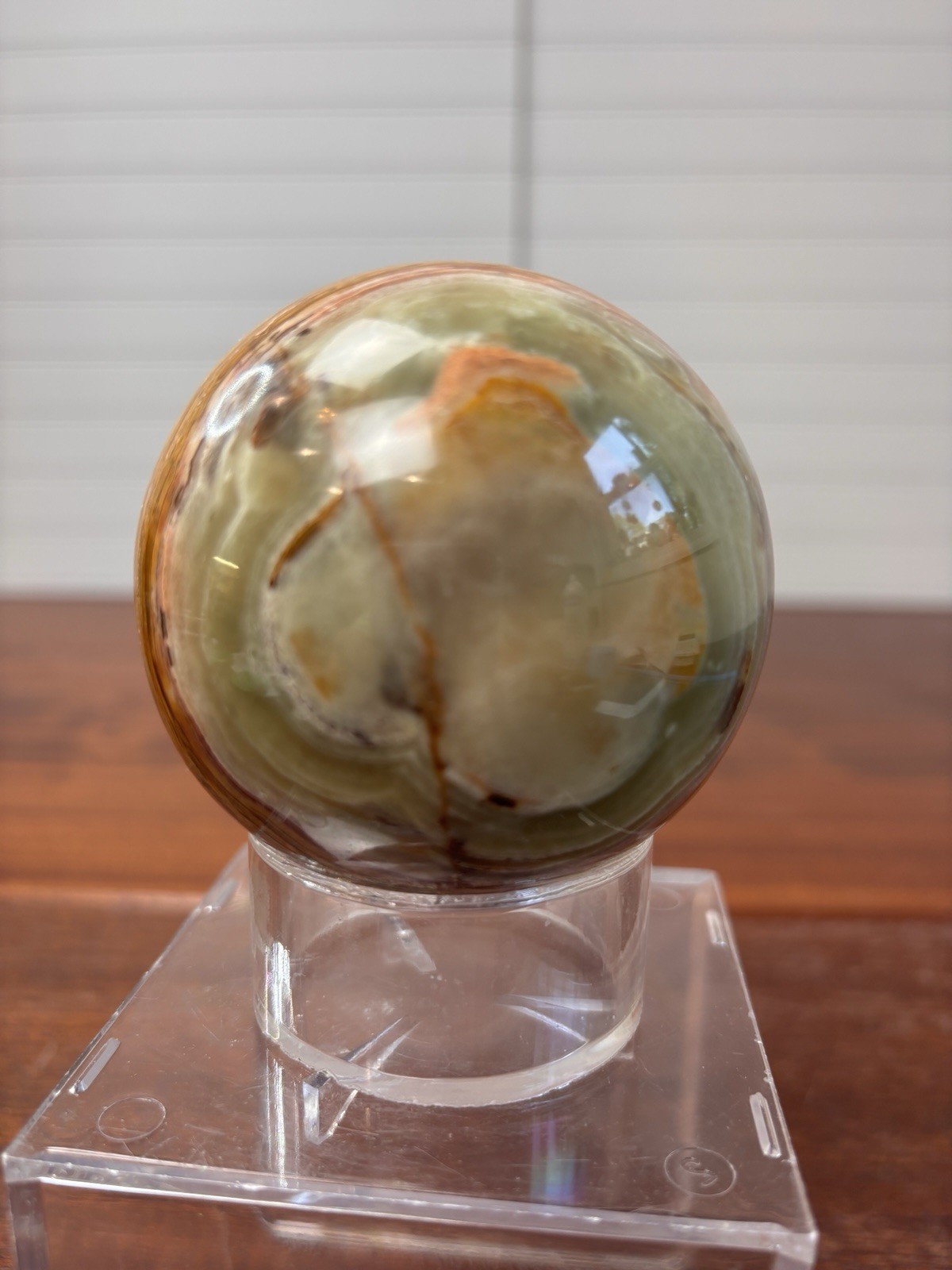 Banded Onyx sphere brown green combination Crystal Ball healing