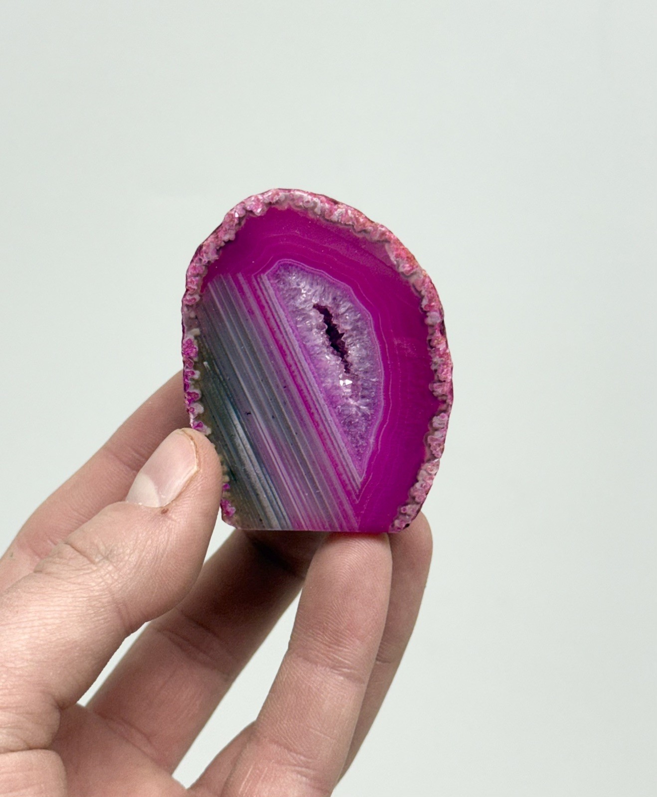 AAA Pink Agate Geode Slab w/ Cut Base UNIQUE PATTERNS / COLORS Crystal Healing