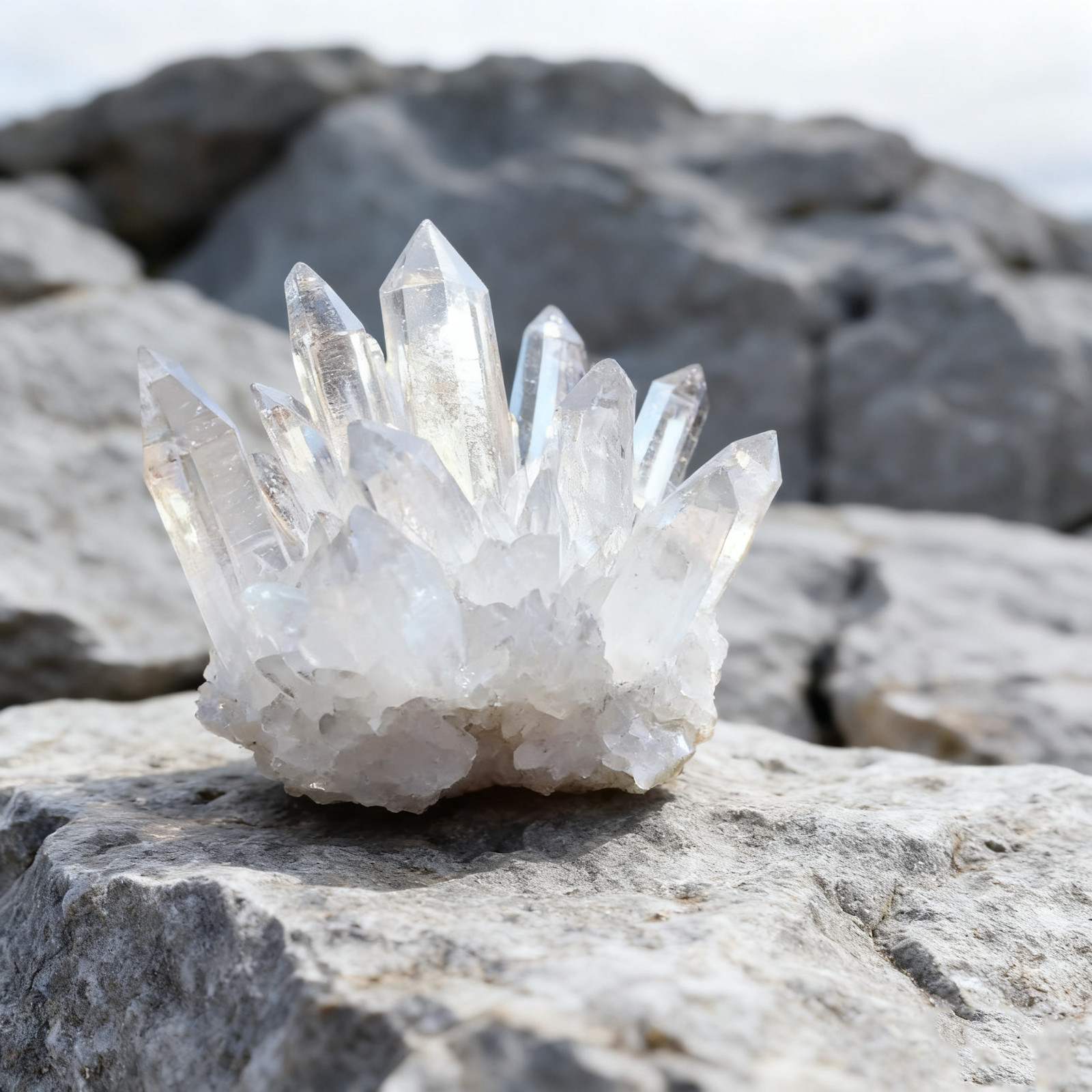 1 Pc Natural Clear Quartz Crystal Cluster 250g, Energy Purifying, Home Decor