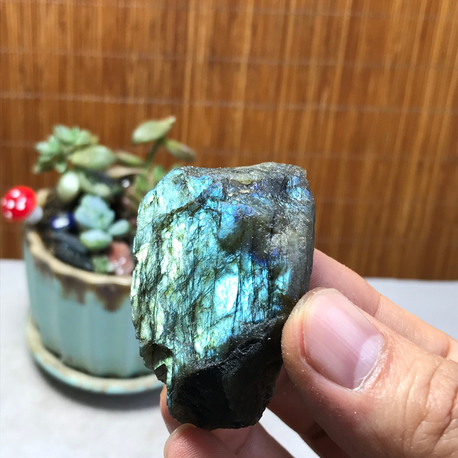 55-40-27mm Natural Labradorite Crystal gemstone Rough Mineral Specimen A5369