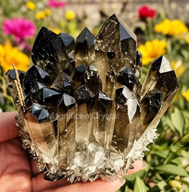 2025Rare 300G+Raw Smoky Quartz Crystal Cluster Natural Rough Geode Reiki Decor