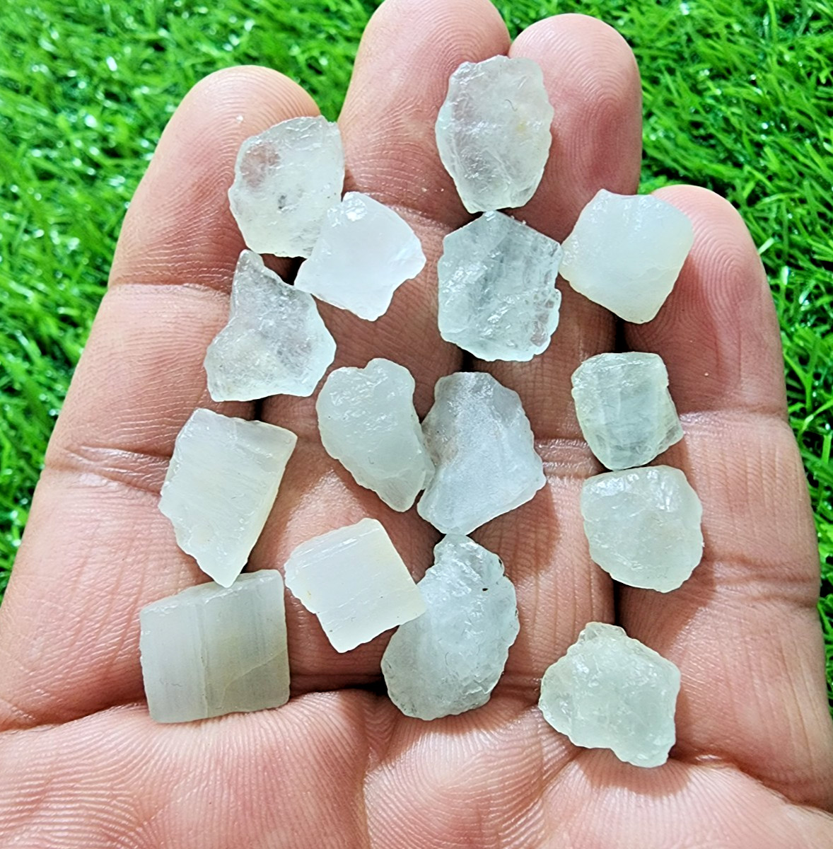 15 Piece Milky Aquamarine Gemstone Rough Lot 8-16MM Aquamarine Rough Stone Bulk