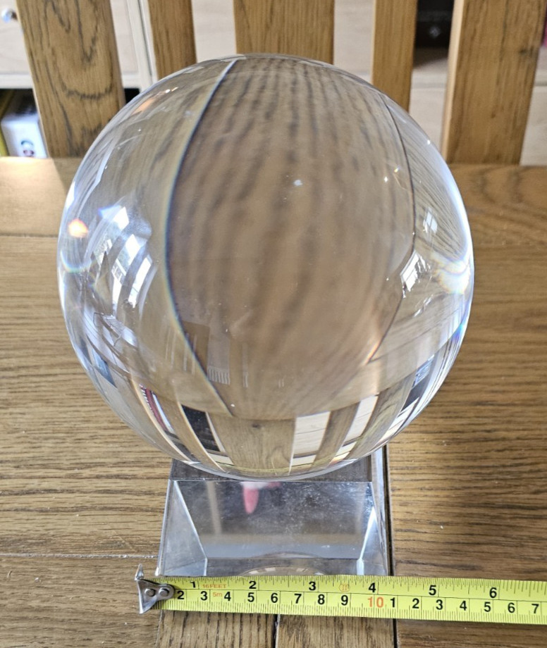 15cm ball Crystal Ball on crystal stand, New Old stock 80’s/90s 6.5kg