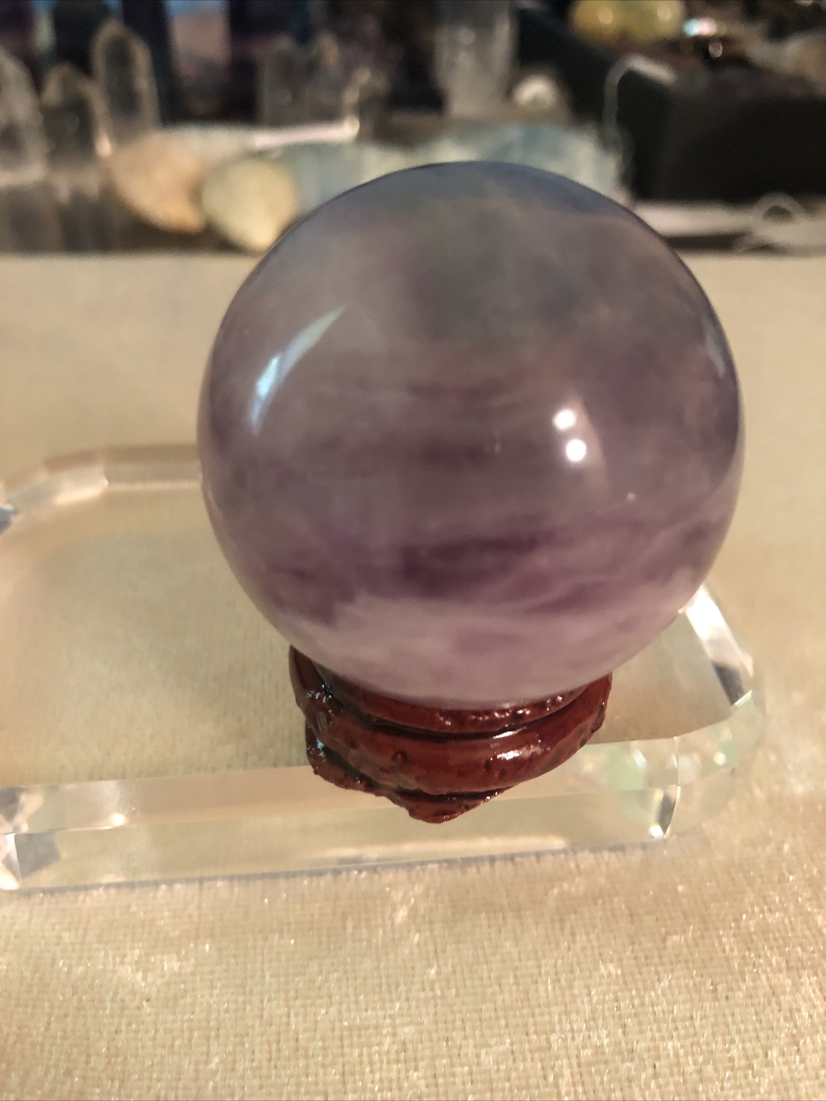 Rainbow Fluorite Sphere With Stand Rainbow & Stand 117g 1.6” 35mm