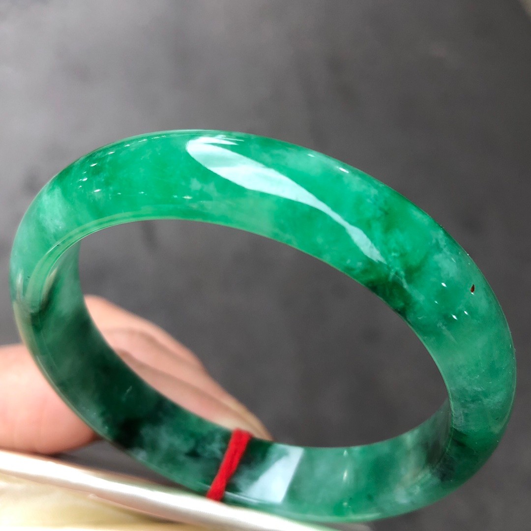 Certified Natural Grade AAA Ice Green Burmese Jade jadeite bracelet bangle 57MM