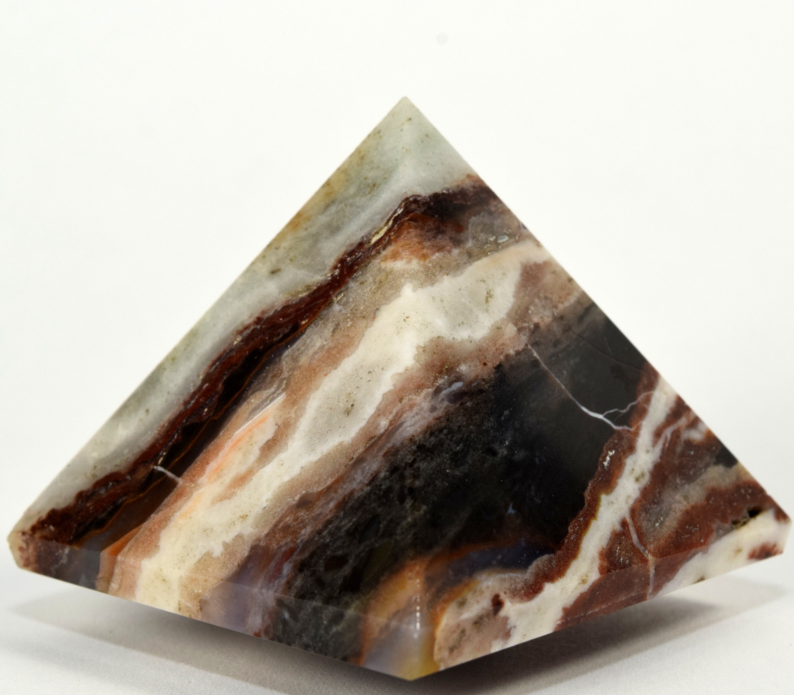 2.2″ Red / Black Agate Pyramid Polished Chalcedony Crystal Quartz Mineral India