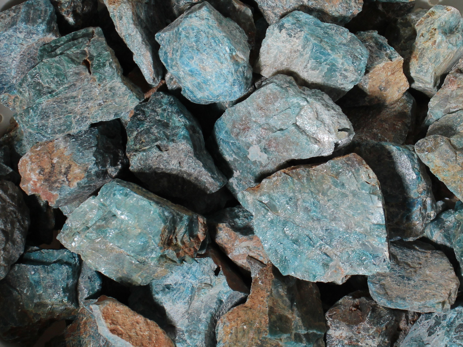 Blue Apatite – Large Rough Rocks for Tumbling – Bulk Wholesale 1LB options