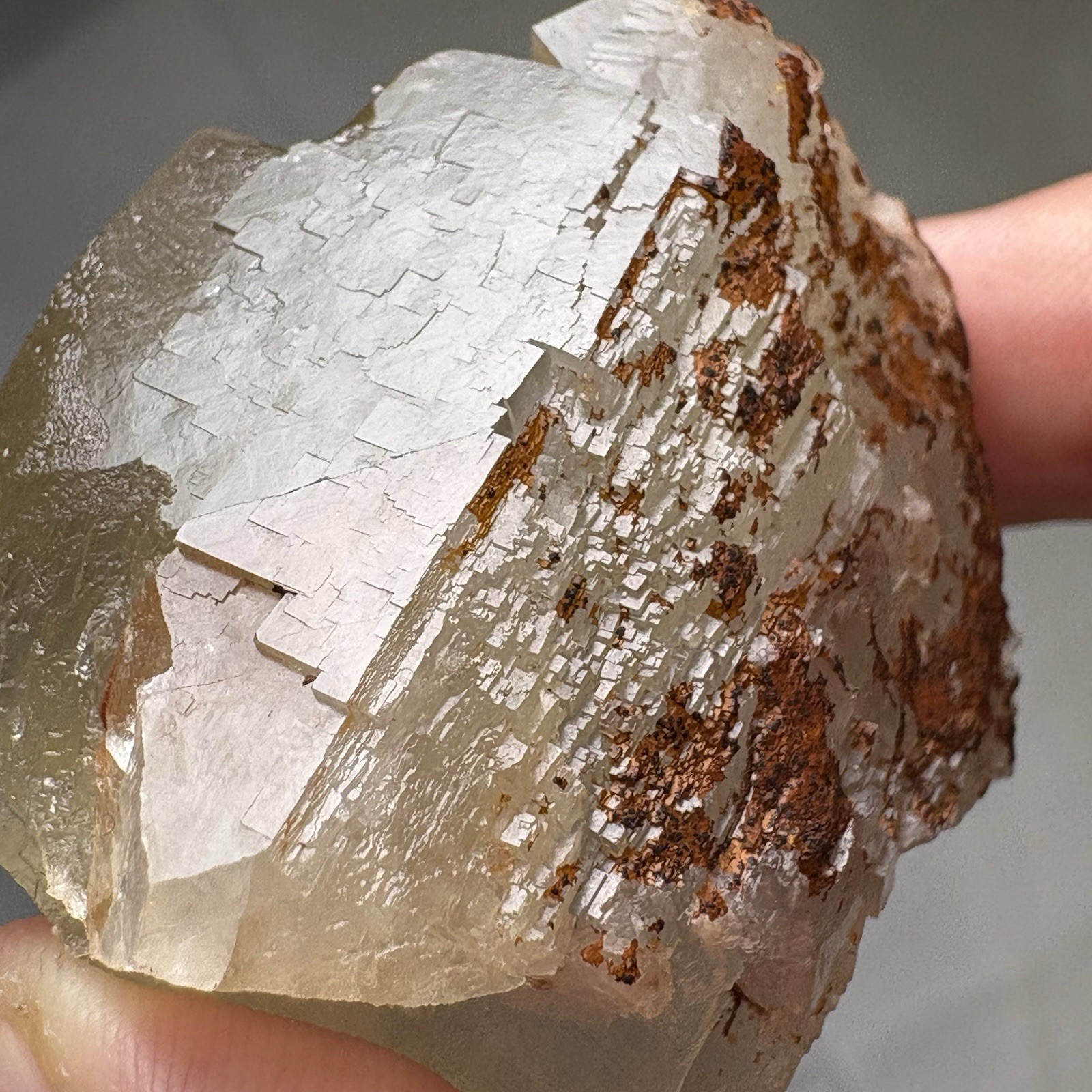 Natural Bi-Color Phantom Fluorite Specimen Raw Mineral Beijing Healing Focus