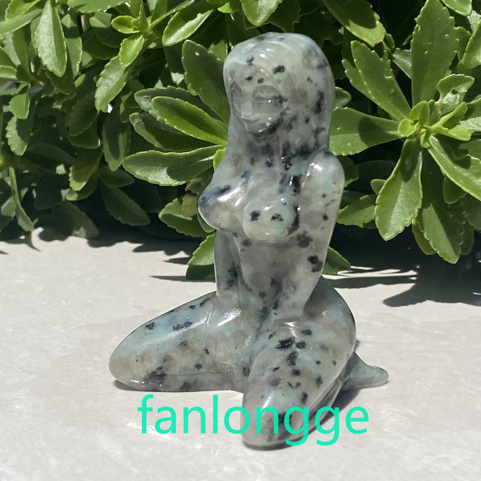 3″ Natural Tianshan Blue Women Naked Quartz Crystal Skull Carved Goddess Gem 1pc