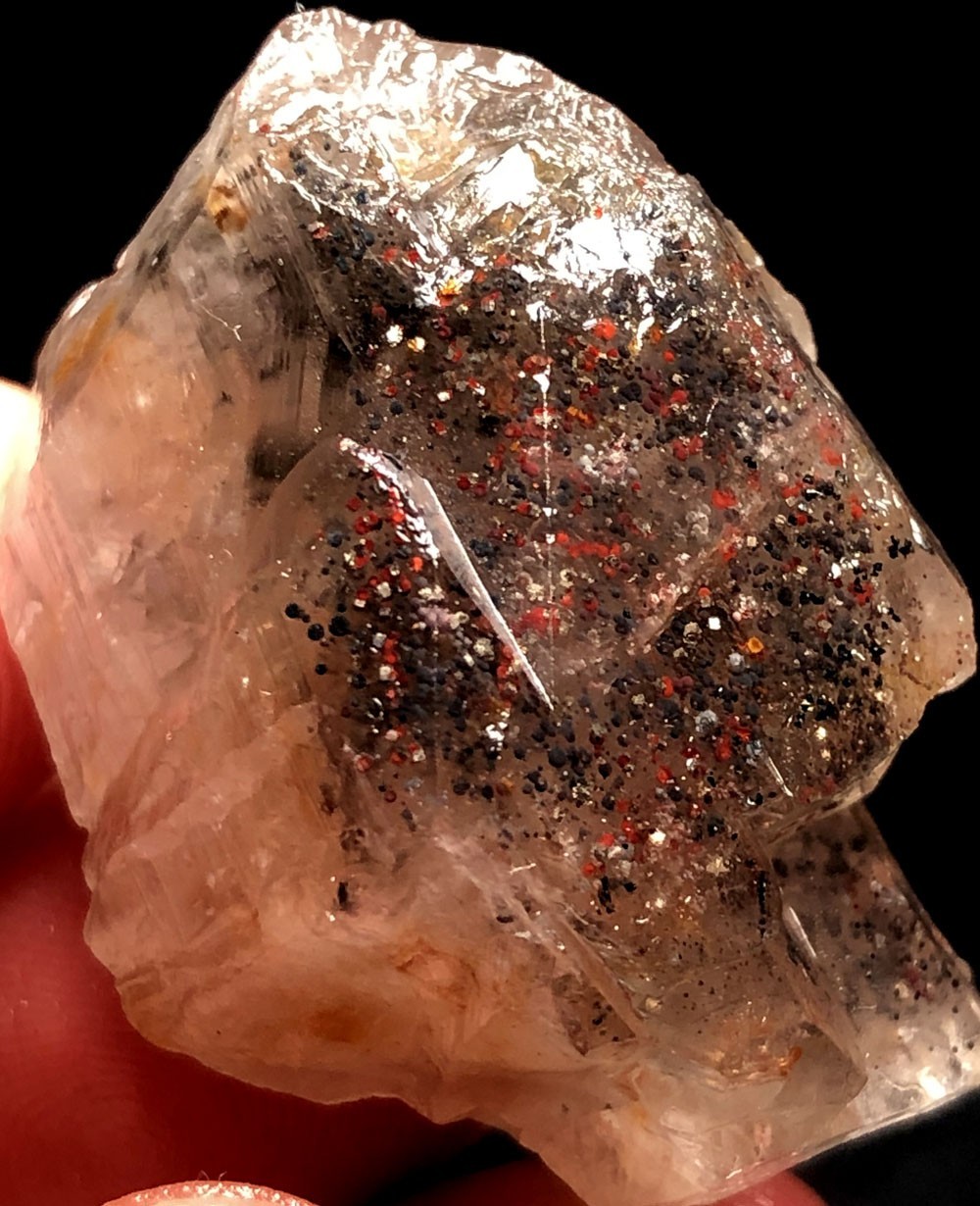 25g Super Seven Skeletal Amethyst Quartz Crystal &Red ball, black ball u215
