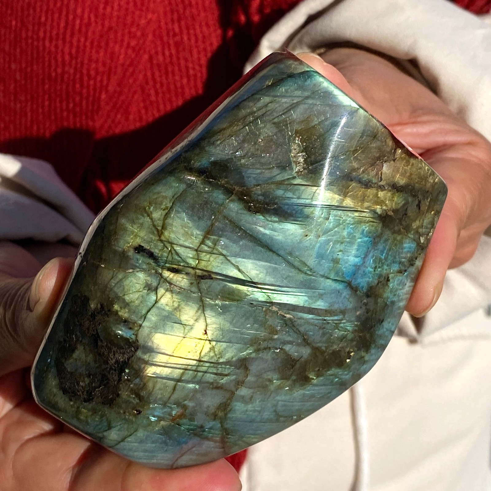 0.88LB Top Labradorite Crystal Stone Natural Rough Mineral Specimen Healing