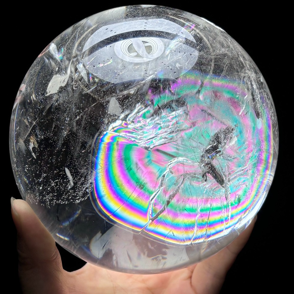 6.6LB Top Natural Clear Quartz Crystal Rainbow Ball Crystal Sphere Healing 129mm
