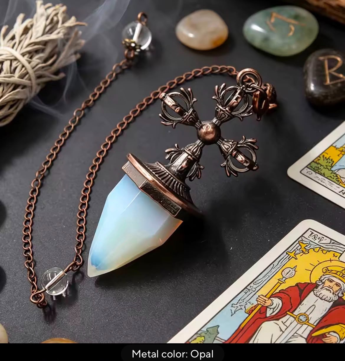 1pc Natural Crystal Pendulum Divination Reiki Spiritual Multi Stones Quartz