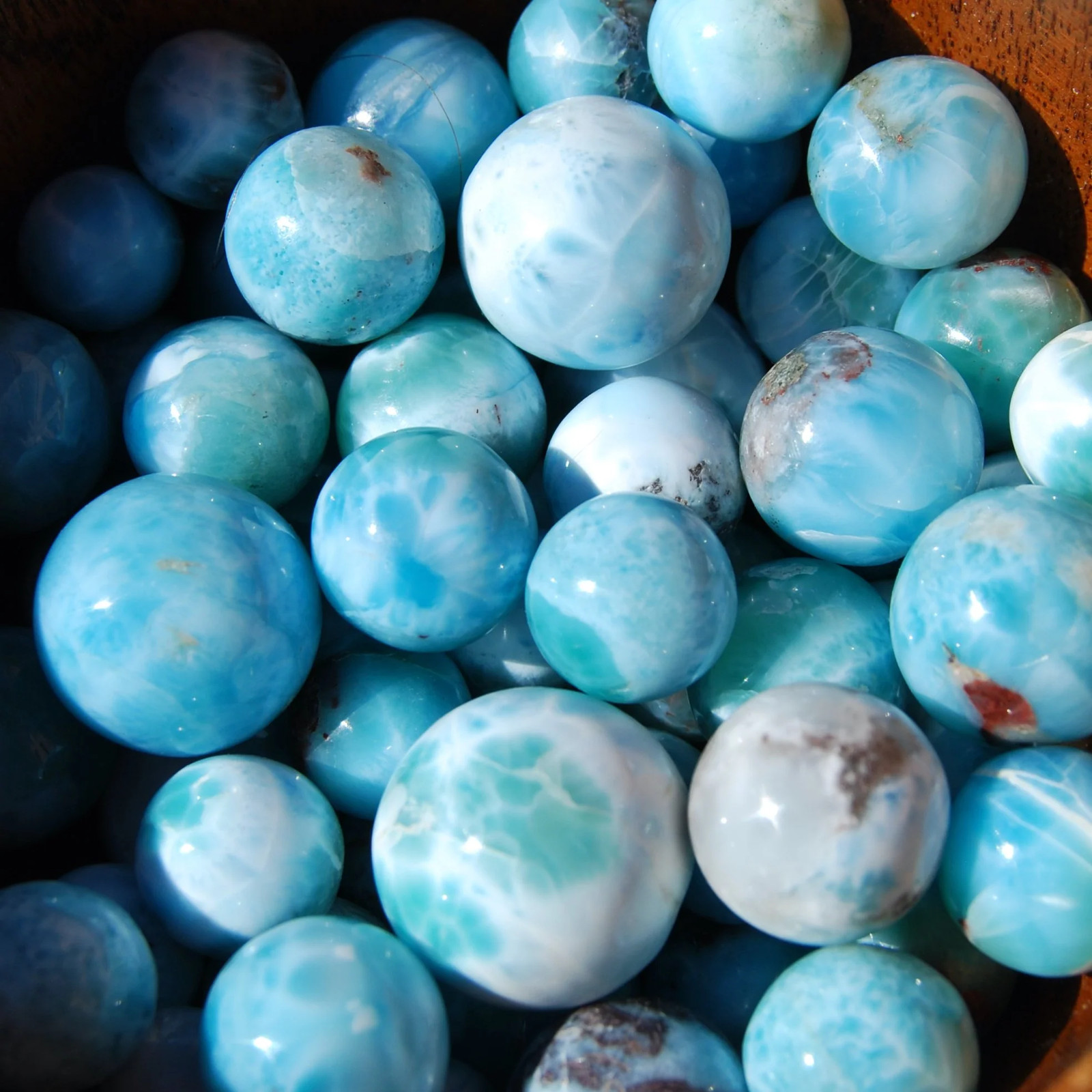 ONE AAA Mini Larimar Gemstone Crystal Sphere, Dominican Republic