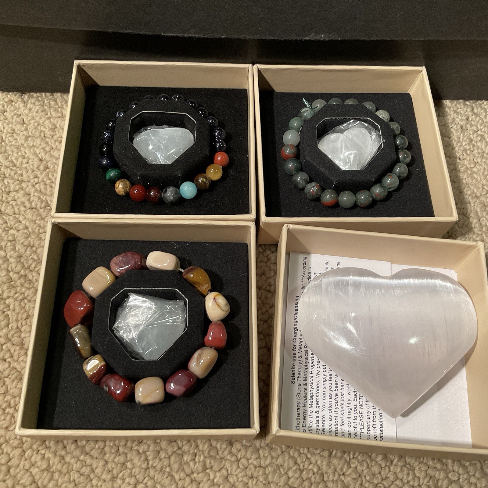ZENERGY GEMS™ Set Of (4) Bracelets And Heart