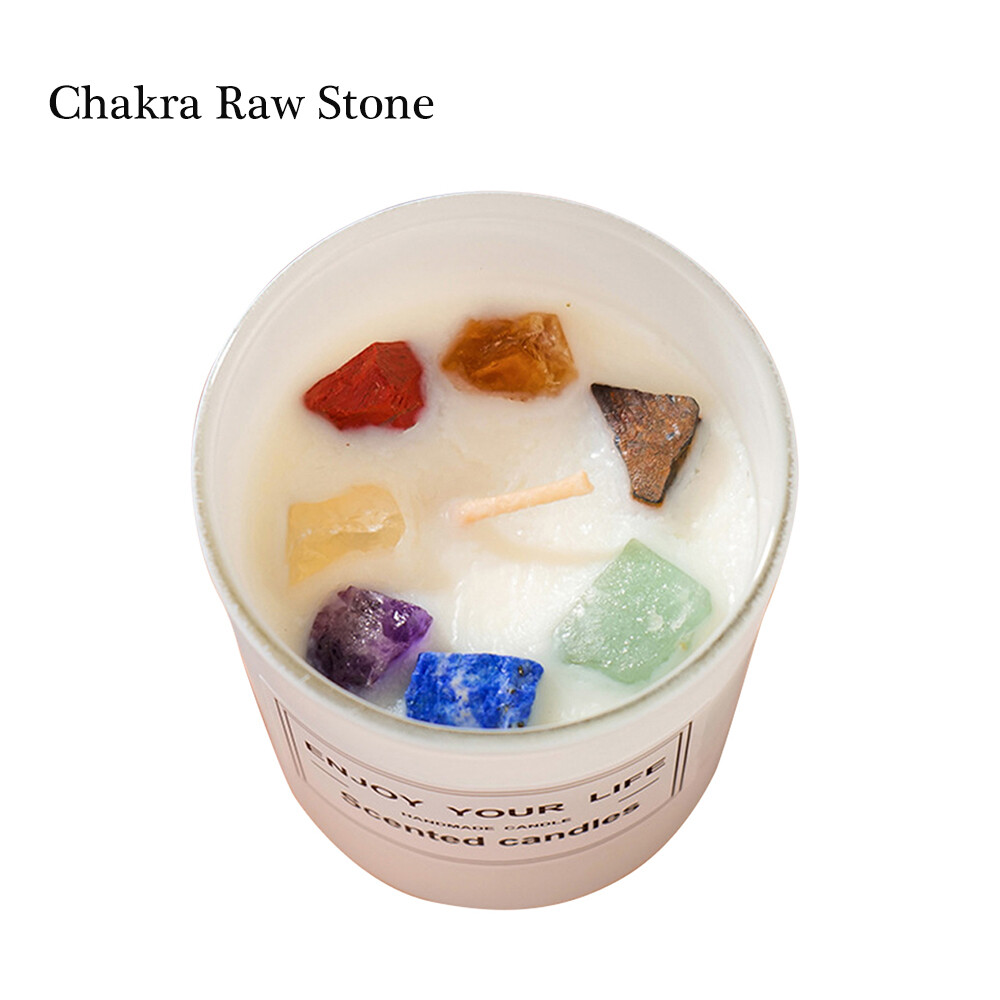 Natural Quartz Crystal Stone Aromatherapy Candle Soy Wax Smokeless Candles Gifts