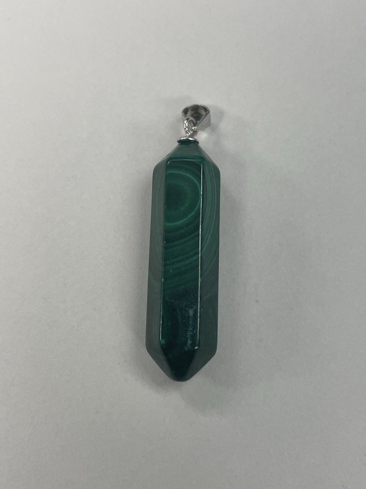 Malachite Crystal/Gemstone Mini Point Pendant 925 7G 1 1/4″