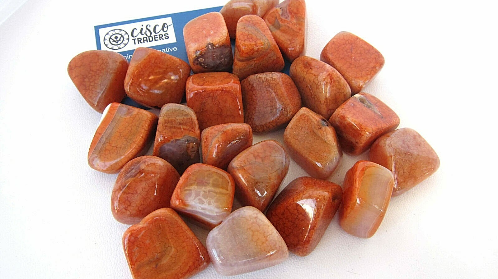 3x Red Fire Agate Tumbled Stones 20-25mm Reiki Healing Crystal Creativity Energy